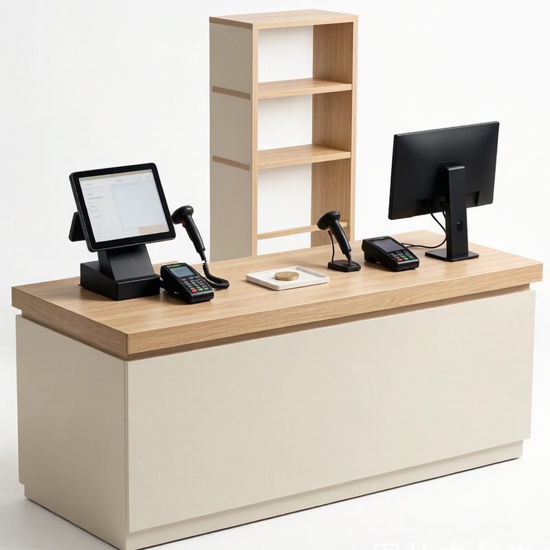 Cash Desk Counter GREEN DISPLAY