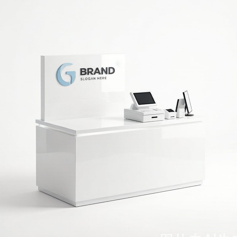 Retail Counter Desk GREEN DISPLAY